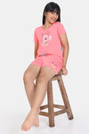 Rosaline Girls Winnie The Pooh Knit Cotton Shorts Set - Shell Pink — thumbnail 4